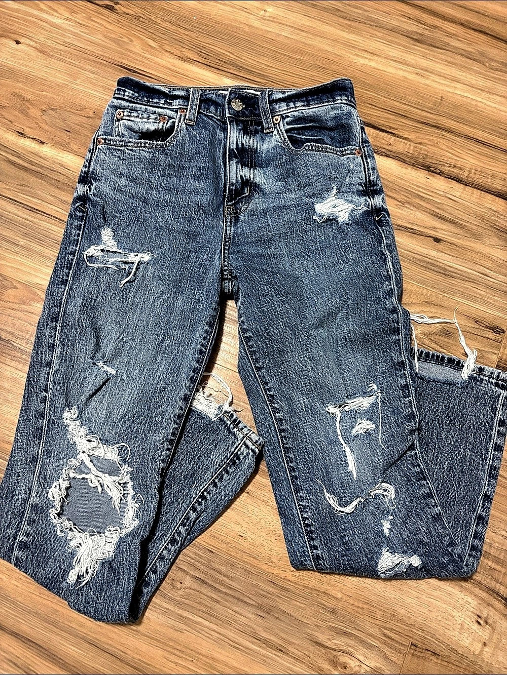 DAZE Distressed Skinny Jeans Waist 25 in Blue